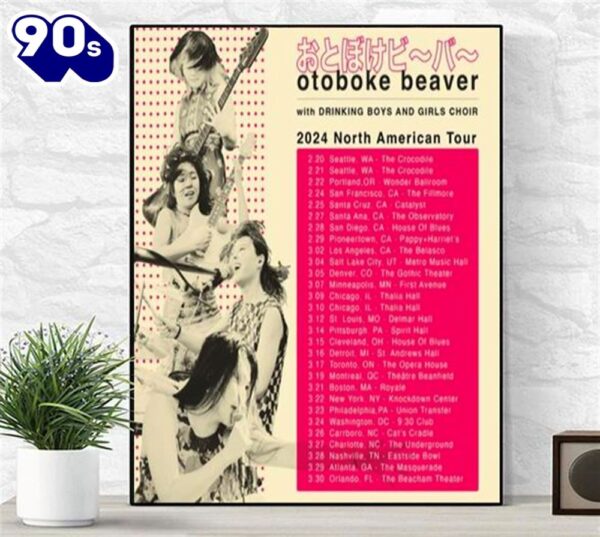 Otoboke Beaver 2024 North American Tour Poster Canvas