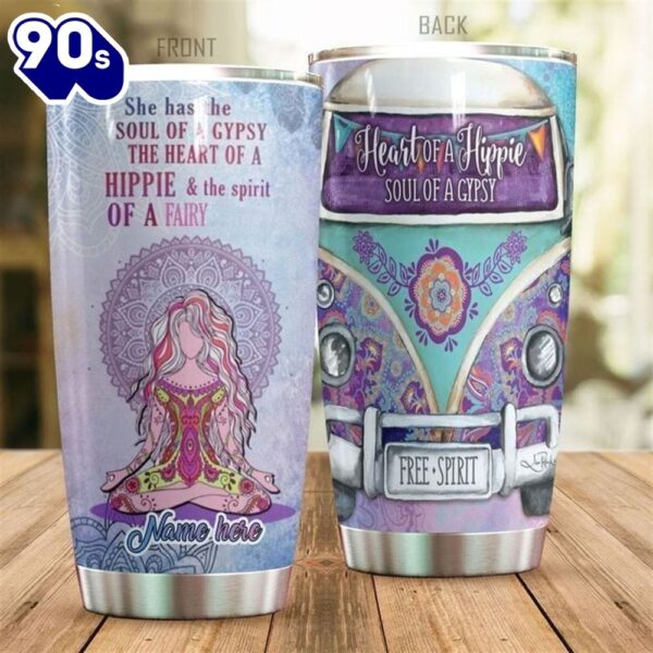 Personalized Soul Of Gypsy Heart Of Hippie Van Tumbler