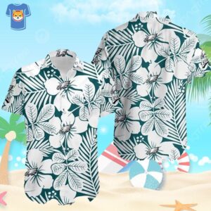 Philadelphia Eagles Hawaiian Shirt Flower…