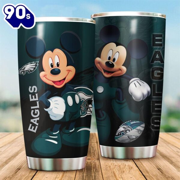 Philadelphia Eagles Mickey Mouse NFL Football Teams Big Logo 19 Gift For Fan Travel Tumbler