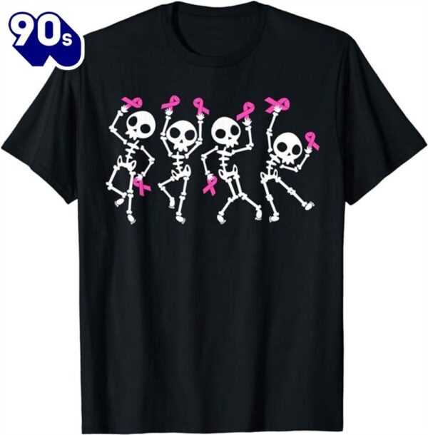 Pink Ribbon Breast Cancer Awareness Skeleton Shirt