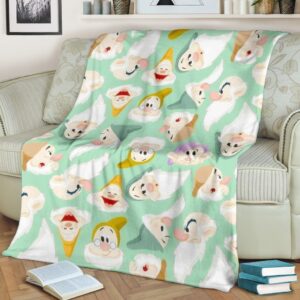 Seven Dwarfs Fleece Blanket Funny For Who Love Cartoon Fans 1 Seven Dwarfs Fleece Blanket Funny For Who Love Cartoon Fans 2