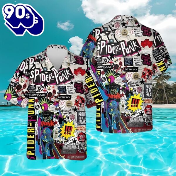 Spider Punk Hawaiian Shirts, Spider-Man Across The Spider Verse Shirt