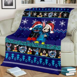 Stitch Mickey Christmas Blanket Amazing Gift Idea Fans 2