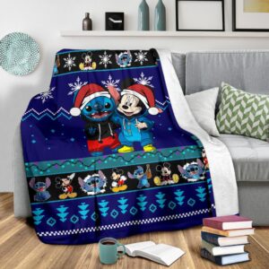 Stitch Mickey Christmas Blanket Amazing Gift Idea Fans 3
