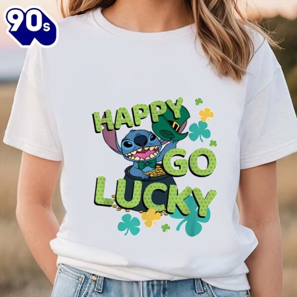 Stitch St. Patrick’s Day Happy Go Lucky T-shirt
