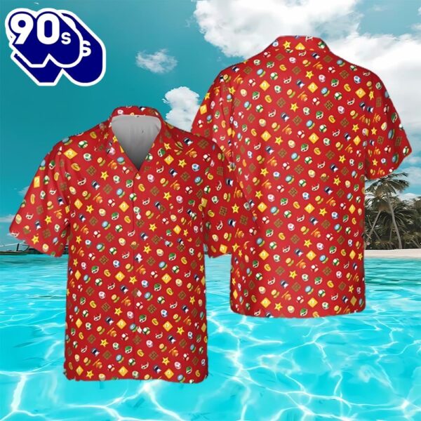 Super Mario And Mushroom Kingdom Stars Hawaiian T-Shirt