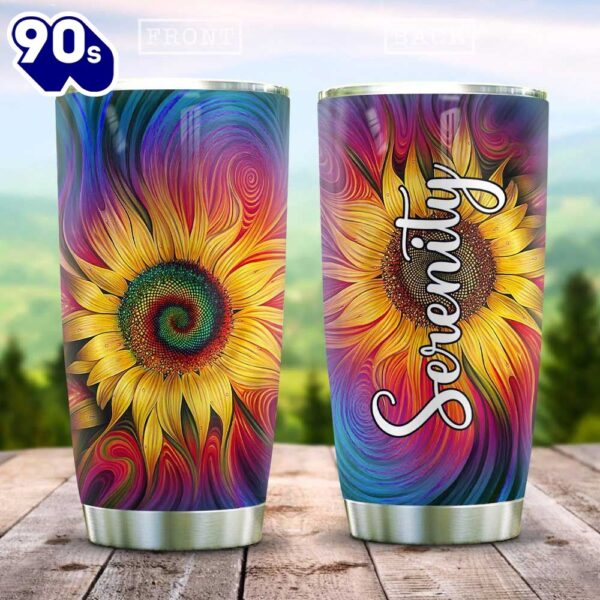 Tie Dye Hippie Sunflower Personalized Tumbler