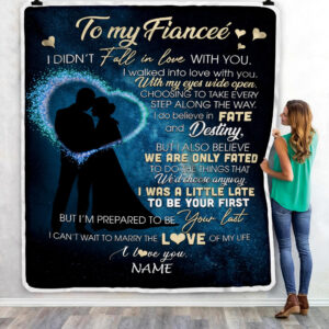To My Fiancee Fall In Love With You Future Wife Fiancee Custom Name Fleece Throw Blanket Soft And Cozy Blanket Valentines Day Gift Ideas 3