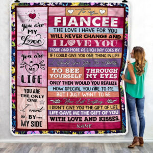 To My Fiancee Wood I Love You More And More Soulmate Fiancee Custom Name Fleece Throw Blanket Soft And Cozy Blanket Valentines Day Gift Ideas 3