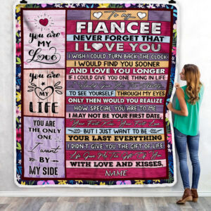 To My Fiancee Wood Never Forget That I Love You Fiancee Custom Name Fleece Throw Blanket Soft And Cozy Blanket Valentines Day Gift Ideas 3