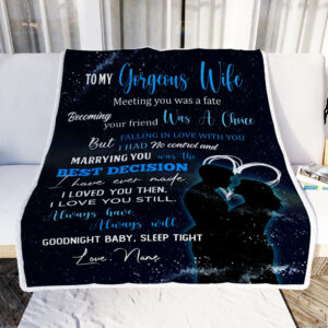 To My Gorgeous Wife From Husband Meeting You Was A Fater Wife Custom Name Fleece Throw Blanket Soft And Cozy Blanket Valentines Day Gift Ideas 3