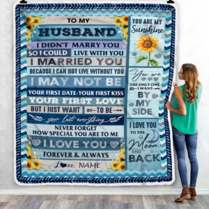 To My Husband From Wife I Could Live With You I Married You I Love You Custom Name Fleece Throw Blanket Soft And Cozy Blanket Valentines Day Gift Ideas 3