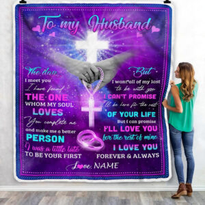 To My Husband I Can Promise Ill Love You For The Rest Of Mine Custom Name Fleece Throw Blanket Soft And Cozy Blanket Valentines Day Gift Ideas 3
