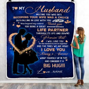 To My Husband Thank You It A Big Hug Husband Custom Name Fleece Throw Blanket Soft And Cozy Blanket Valentines Day Gift Ideas 3