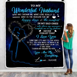 To My Husband You Are My Everything Husband Custom Name Fleece Throw Blanket Soft And Cozy Blanket Valentines Day Gift Ideas 3