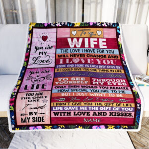 To My Wife Wood I Love You More And More Soulmate Wife Custom Name Fleece Throw Blanket Soft And Cozy Blanket Valentines Day Gift Ideas 2