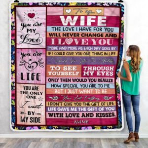 To My Wife Wood I Love You More And More Soulmate Wife Custom Name Fleece Throw Blanket Soft And Cozy Blanket Valentines Day Gift Ideas 3