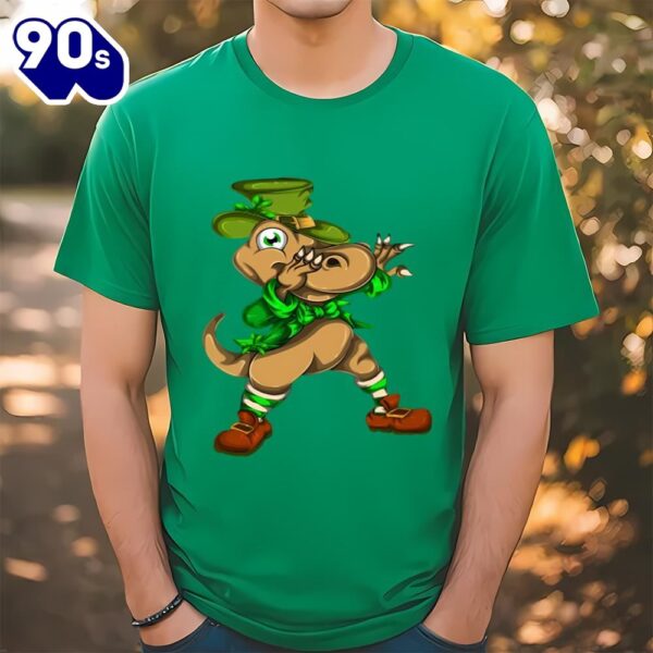 Trex Dinosaur Dabbing Green St Patricks Day St Patricks Day T-Shirt