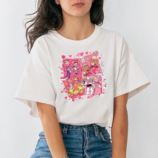 Vintage Toy Story Characters Valentine Day Shirt Disney Toy Story Love Shirt