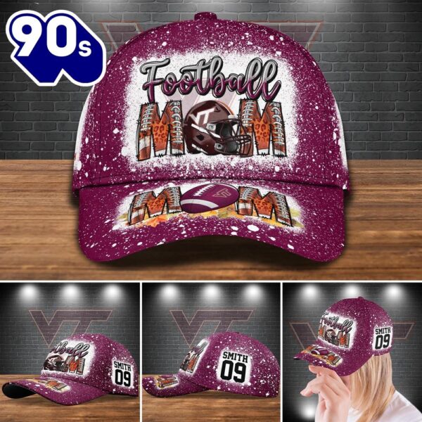 Virginia Tech Hokies Bleached Cap Custom Your Name And Number NCAA Cap
