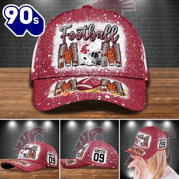 Washington State Cougars Bleached Cap Custom Your Name And Number NCAA Cap