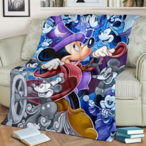 Wizard Mickey Fleece Blanket Funny Gift Bedding Decor Fans 1 Wizard Mickey Fleece Blanket Funny Gift Bedding Decor Fans 2