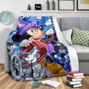 Wizard Mickey Fleece Blanket Funny Gift Bedding Decor Fans 2 Wizard Mickey Fleece Blanket Funny Gift Bedding Decor Fans 3