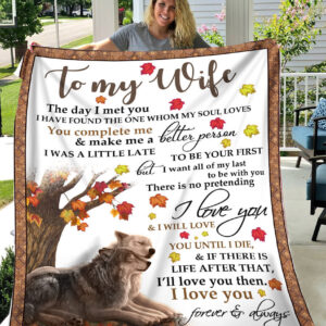 Valentine Day Wolf To My Wife The Day I Met You Fleece Throw Blanket