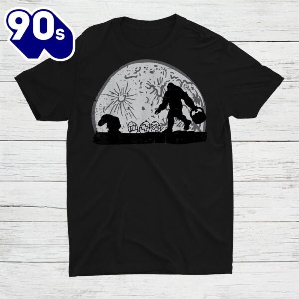 Bigfoot Easter Bunny Silhouette Moon Sasquatch Shirt