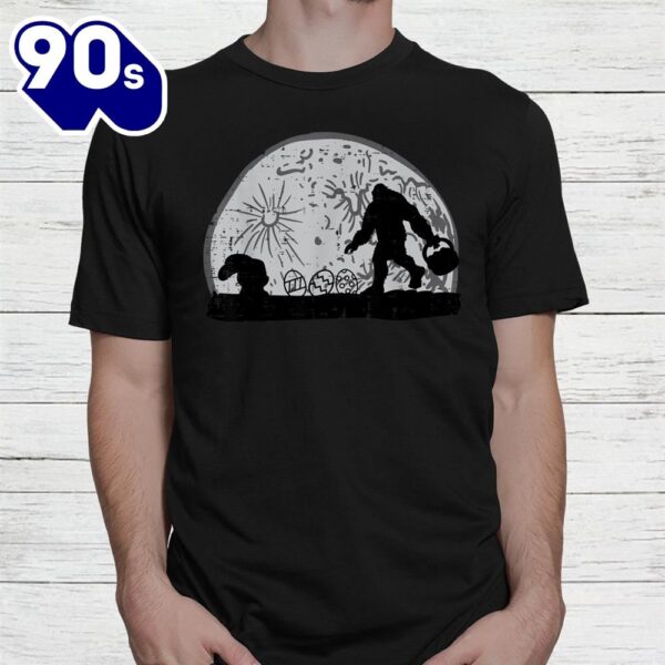 Bigfoot Easter Bunny Silhouette Moon Sasquatch Shirt