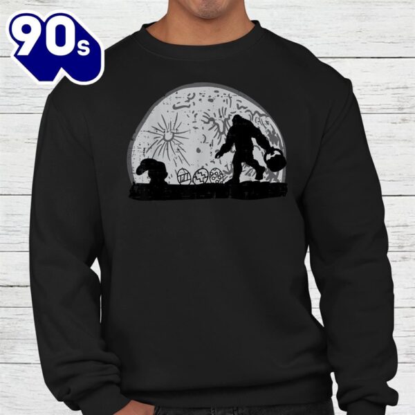 Bigfoot Easter Bunny Silhouette Moon Sasquatch Shirt