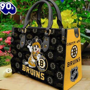 Boston Bruins NHL Mickey Women Leather Hand Bag