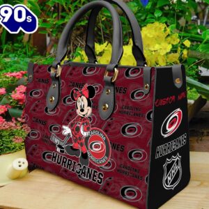 Carolina Hurricanes NHL Minnie Women Leather Hand Bag
