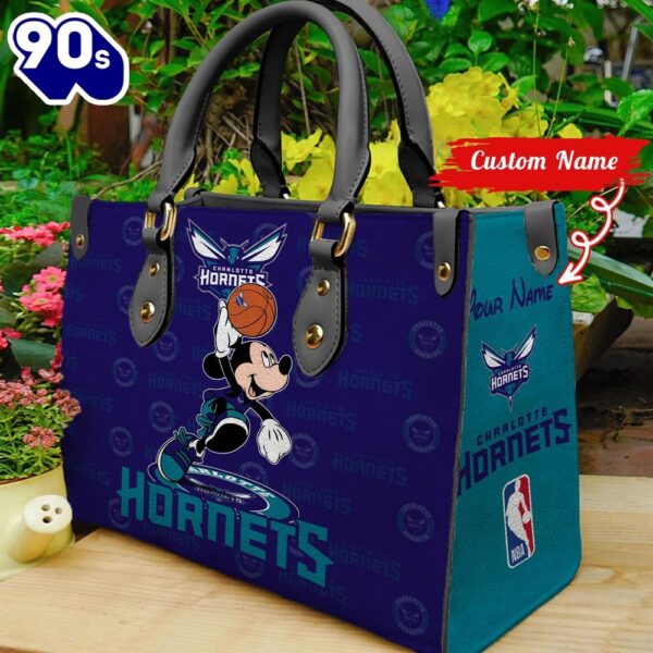 Charlotte Hornets NBA Mickey Women Leather Hand Bag