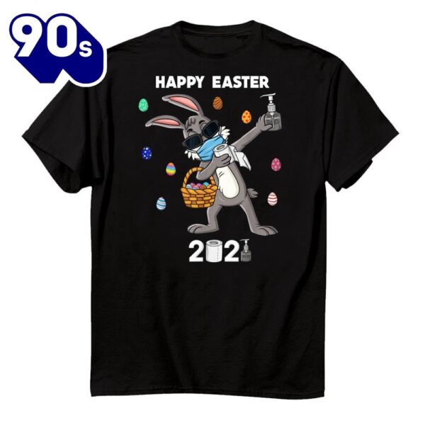 Dabbing Rabbit In A Mask Easter Day Boys Girls Kids Dab Shirt