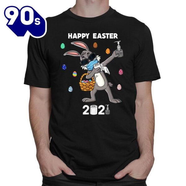 Dabbing Rabbit In A Mask Easter Day Boys Girls Kids Dab Shirt