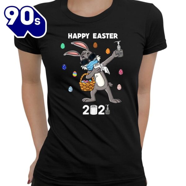 Dabbing Rabbit In A Mask Easter Day Boys Girls Kids Dab Shirt