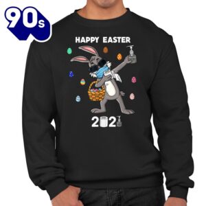 Dabbing Rabbit In A Mask Easter Day Boys Girls Kids Dab Shirt 4