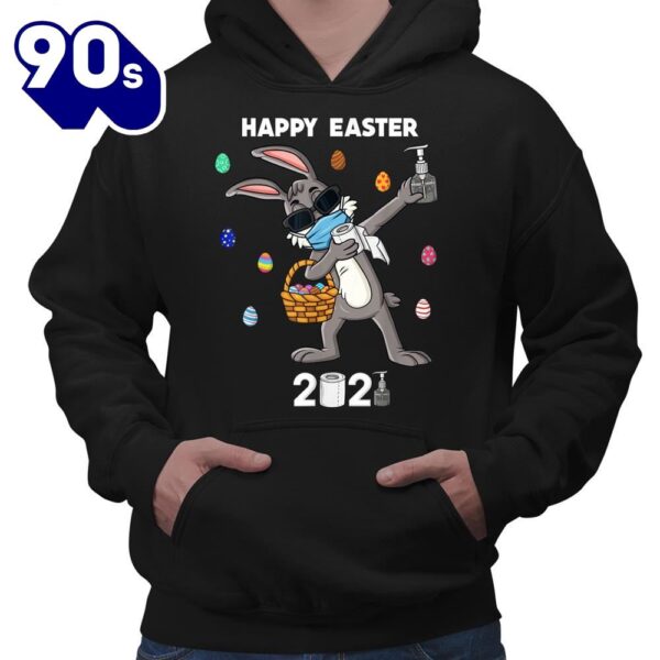 Dabbing Rabbit In A Mask Easter Day Boys Girls Kids Dab Shirt