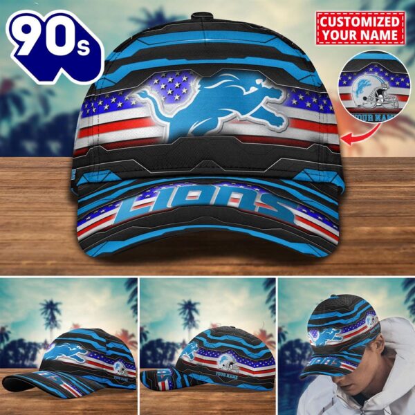 Detroit Lions Flag Custom Name Cap New Arrivals H53628