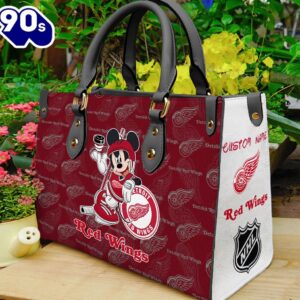 Detroit Red Wings NHL Mickey Women Leather Hand Bag