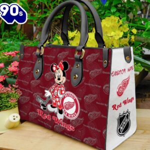 Detroit Red Wings NHL Minnie Women Leather Hand Bag