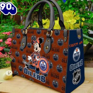 Edmonton Oilers NHL Minnie Women Leather Hand Bag