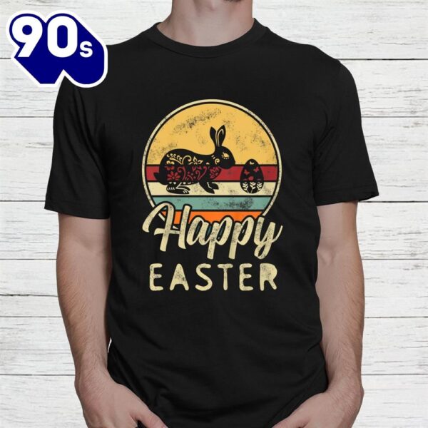 Happy Easter Bunny Rabbit Kids Retro Design Clothes Outfit Shirt