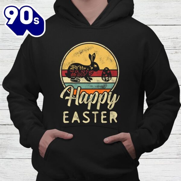 Happy Easter Bunny Rabbit Kids Retro Design Clothes Outfit Shirt
