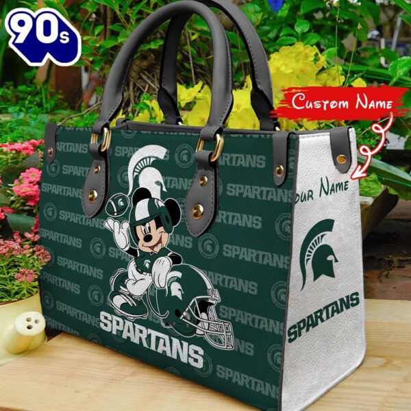NCAA Michigan State Spartans Mickey Women Leather Hand Bag