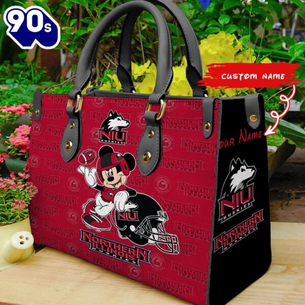NCAA Northern Illinois Huskies Mickey Women Leather Hand Bag