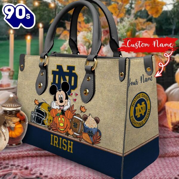 NCAA Notre Dame Fighting Irish Mickey Autumn Women Leather Hand Bag