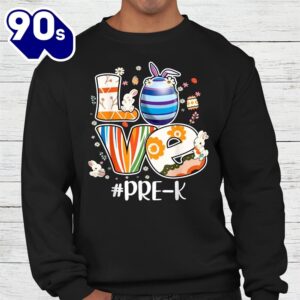 Teacher Preschool Love Pre K Funny Easter Bunny Egg Hunting Shirt 3